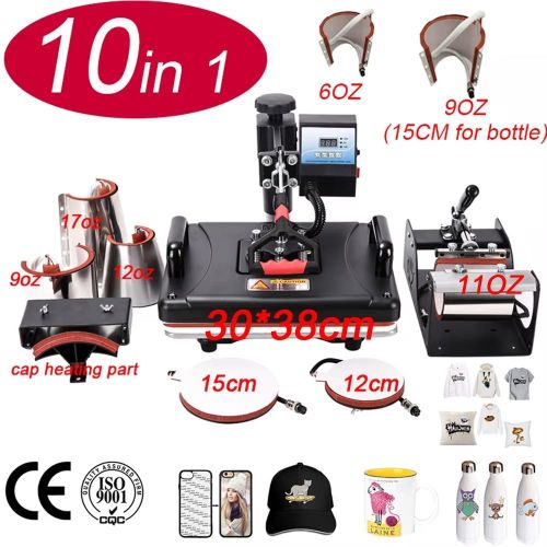 product_image_name-Combo-10 in 1 Sublimation t-shirt transfer machines for T-Shirt Cap Mug Plate Pen heat press machine -1
