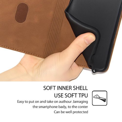 product_image_name-Generic-Samsung Galaxy J7 Pro Premium Leather Flip Wallet Magnetic Cover Case, Protective Phone Cover with Card Slots, Kickstand and Magnetic Closure, Brown-2