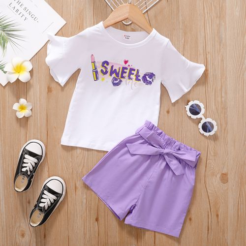 Fashion 4-12Years Kids Children Girls Flared Short Sleeve T-shirt Purplle Shorts  Pants @ Best Price Online