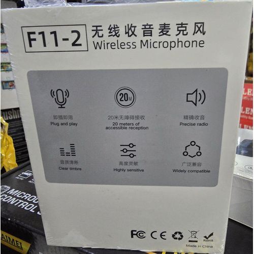 product_image_name-Generic-F11-2 Wireless Lavalier Mic – 2 Mics, 1 Receiver for Versatile Sound Recording-2