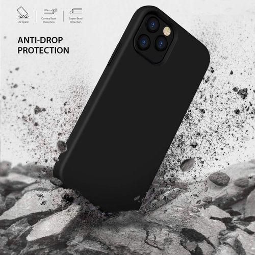 product_image_name-Generic-Black Slim Liquid Silicone 3 Layers Full Covered Soft Gel Rubber Phone Cover Case For IPhone 12 Pro-3