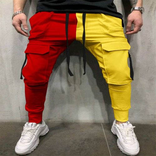 Fashion Men Fashion Casual Pants Men Side Pockets Pants Men