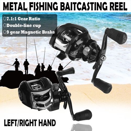 Generic Left/Right Reel Water Drop Wheel 7.1:1 Gear Ratio Baitcasting Reel  Deep+Shallow Line Cup(right Hand) @ Best Price Online