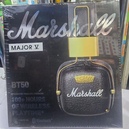 product_image_name-Marshall-Major V Black Bluetooth Wireless Headphones - Retro Vibes, High-Bass Sound, and Foldable Design-1