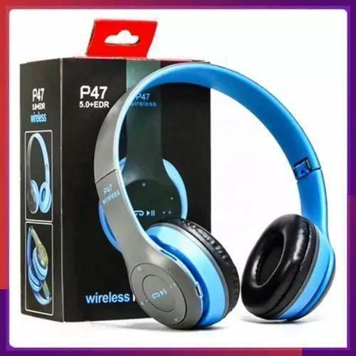 product_image_name-Generic-P47 Bluetooth 5.0 Headphone Wireless Earphone - Blue.-1