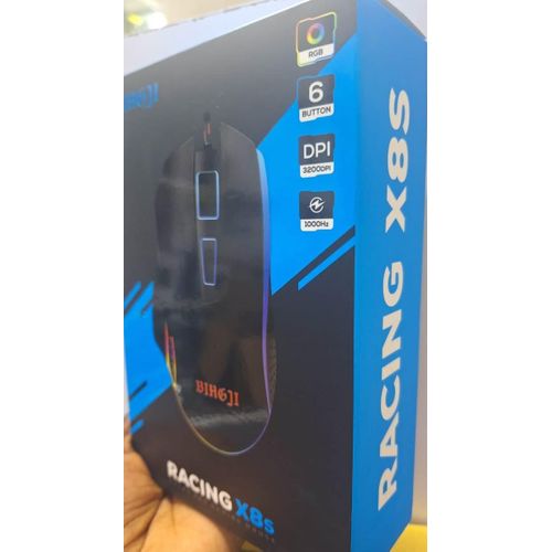 product_image_name-Generic-Wired Gaming Mouse Colorful RGB Gaming Mouse With 6 Buttons for laptops, computers - Racing X8s Macro Pro Gaming Mouse-1