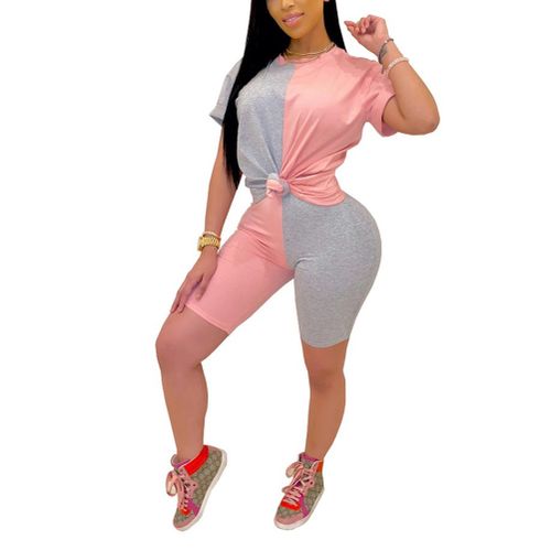 Fashion Women 2 Piece Outfits Tracksuit Ladies Casual Short Sleeve