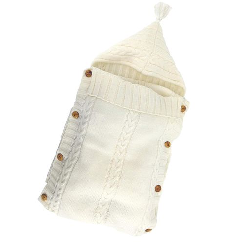 product_image_name-General-Newborn Swaddle Blanket Knit Sleeping Bag Swaddle Blanket Stroller Swaddle - Beige - (0-6 Months)-2