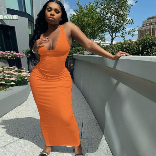 Orange and white sundress deals