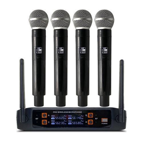 Generic Wireless Microphone System 4 channel Handheld Lavalier