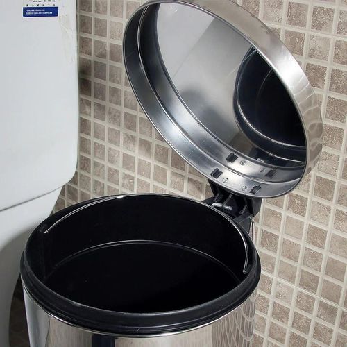 product_image_name-Generic-Stainless Steel Round pedal Bin with Removable Inner Bin -4