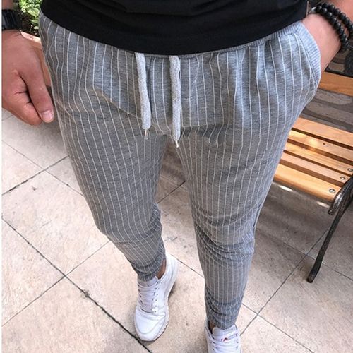 Men's Plaid Pants Slim Pencil Pants - Grey / 31 | Mens trousers casual, Mens  plaid pants, Mens pants casual
