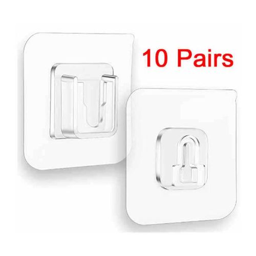 Generic 10Pairs-Double-Sided Adhesive Strong Self-adhesive Wall Hook @ Best  Price Online