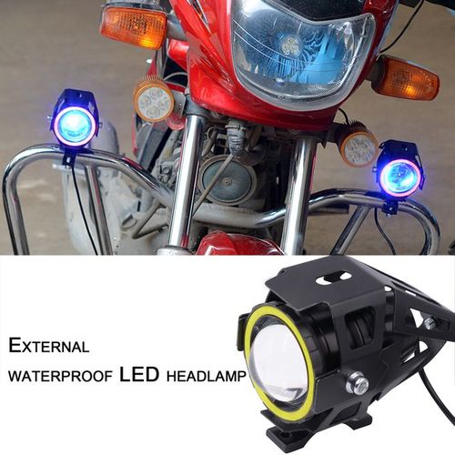 Generic Motorcycle Electric Motorbike U7 Waterproof LED Headlight Angel  Eyes Lamp Light-Blue @ Best Price Online
