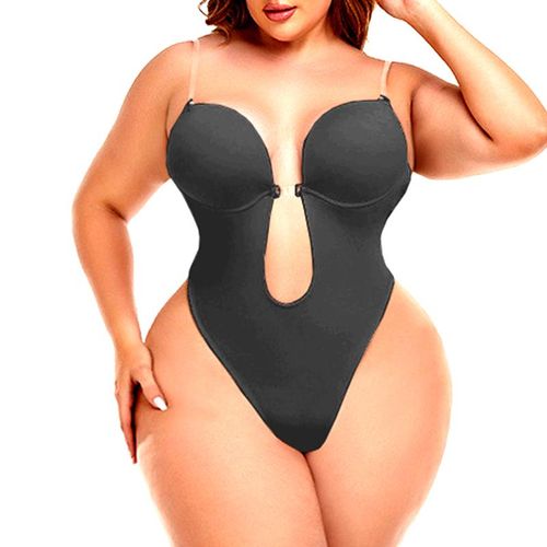 Fashion Women Dress Backless Bodysuits Shapewear Padded Bra Full Body  Shapers Seamless Underwear Deep -Neck Slip Briefers @ Best Price Online