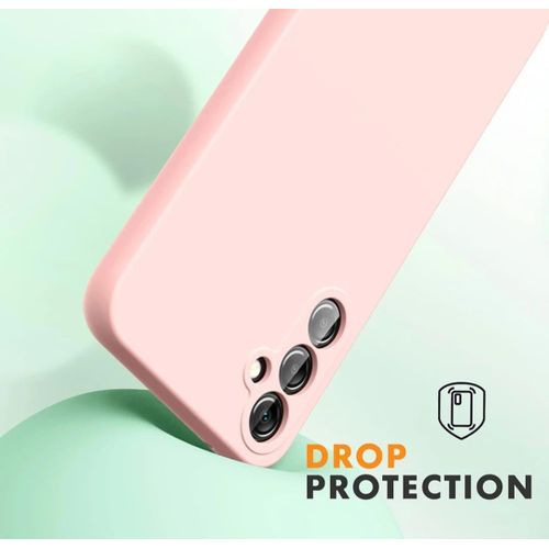 product_image_name-Samsung-Galaxy A34 Pink Silicone Phone Case Protective Cover-3