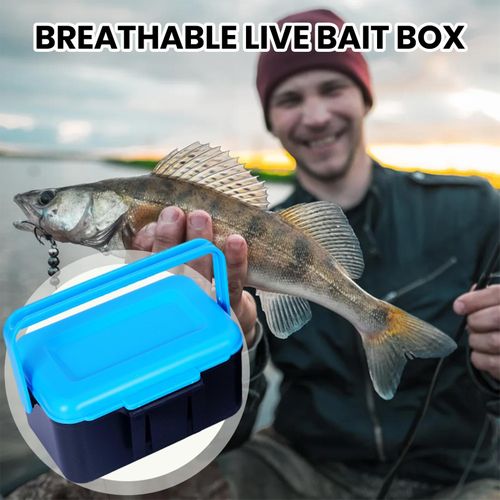 Generic Fish Bait Box Double-layer Live Bait Box with Handle for