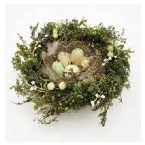 product_image_name-Generic-Artificial Easter Wreath With Foam Eggs, Natural Rattan Base 40Cmx26Cm, Height 9Cm-1