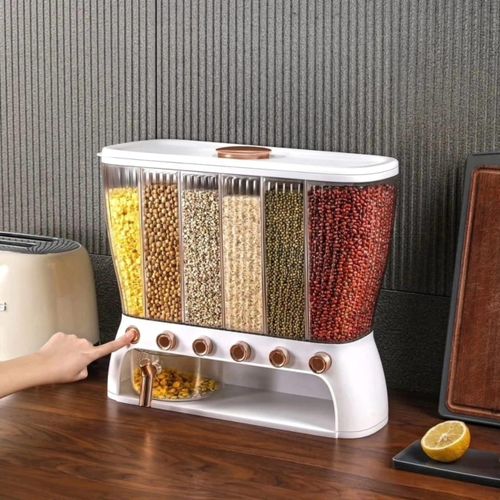 product_image_name-Nice-Acrylic Partitioned Rice/Cereal Dispenser-2