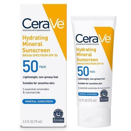 product_image_name-Generic-Unscented Mineral Sunscreen SPF 50 Face For Sensitive Skin- Hyaluronic Acid, Niacinamide, Ceramides-1