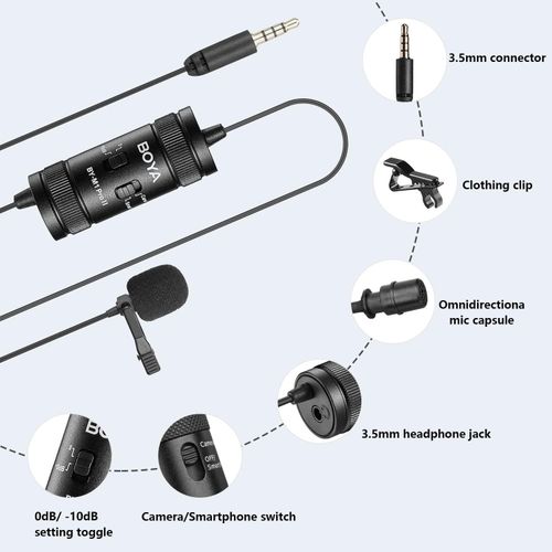 product_image_name-Boya-BY-M1 Compact Lavalier Microphone with Omni-Directional Pickup Pattern for Crisp Audio-3