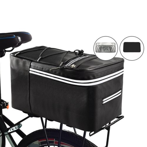 Bike Carrier Bag On Rear Rack In Pocket Is Bottle Stock Photo - Download  Image Now - Aluminum, Backpack, Bag - iStock
