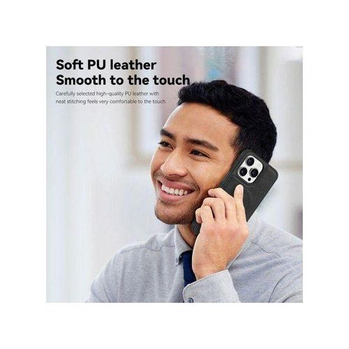 product_image_name-Generic-iPhone 15 Pro Black Luxury Premium Leather Magnetic Case with MagSafe, Sleek Elegant Leather Case Full-Body Shock Protection Magnetic Ready Protective Phone Cover-4