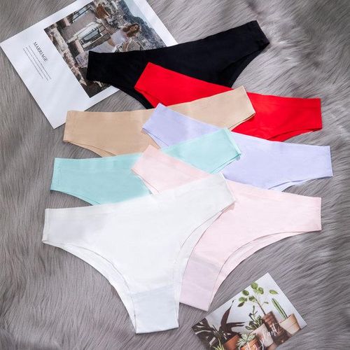 Generic Women's Underwear Sexy Panties Breathable Ice Silk Solid