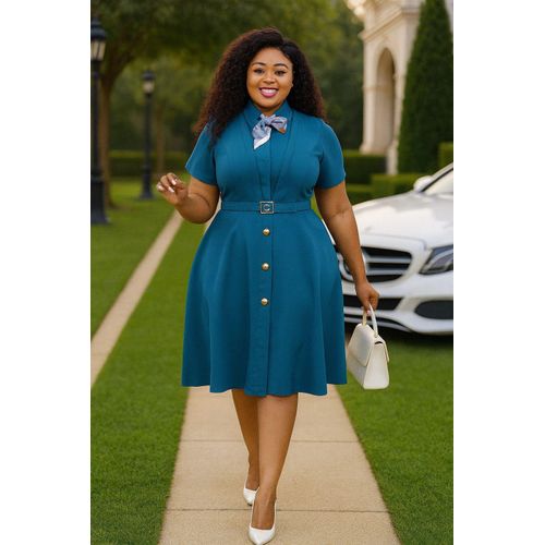 product_image_name-Fashion-Ladies Elegant Flowy Midi Dress – Belted, Button-Front & Pregnancy-Friendly-1