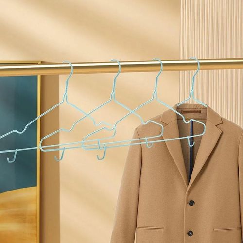 product_image_name-Generic-10pcs/Simple Steel with plastic coat Hanger with hooks hanger,-4