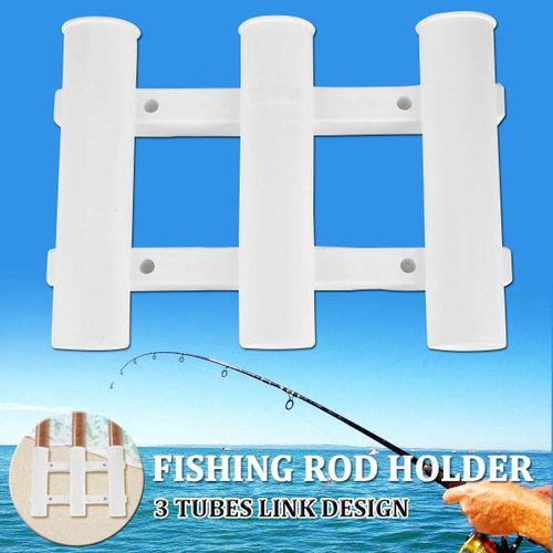 Generic Portable Plastic Rod Holder Boat Yacht 3 Pole Tube Rack