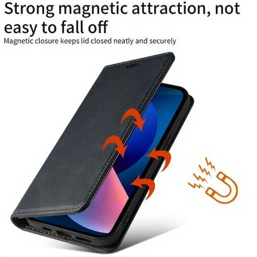 product_image_name-Generic-Xiaomi Redmi 13C Premium Leather Flip Wallet Magnetic Cover Case, Protective Phone Cover with Card Slots, Kickstand and Magnetic Closure, Blue-3