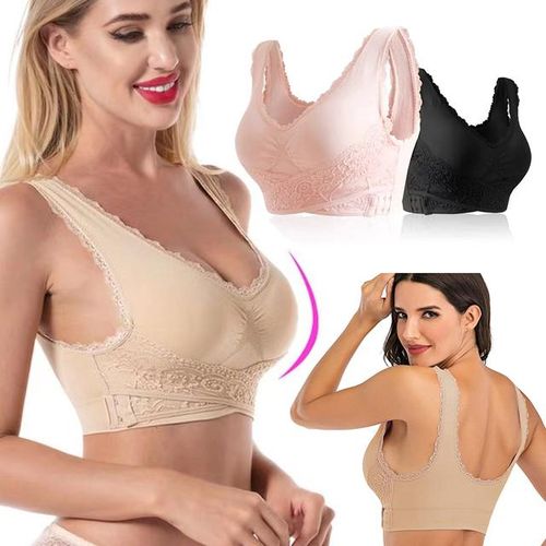 Wireless Front Buckle Bra, Lace Underwear Bralette