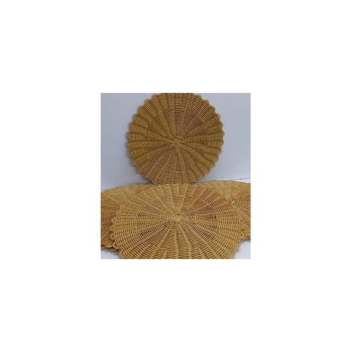 product_image_name-Generic- 6 Pieces Beige Round Cane (Rattan) Handmade Table Mats/Coasters for Dining Table/Kitchen/Decor-3