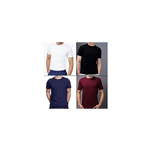 Fashion Heavy Duty Plain T Shirt-Maroon,White, Navy Blue And Black ...