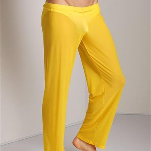 Fashion Yellow Helisopus See through Pants Men s Transparent Trousers Male Loose Mesh Sheer Gauze Best Price Online Jumia Kenya