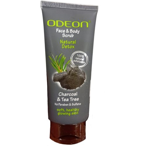 product_image_name-Odeon-CHARCOAL & TEA TREE NATURAL DETOX FACE & BODY SCRUB 100ML -1