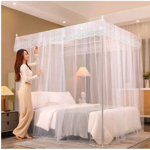 product_image_name-Generic-4*6,5*6,6*6 White Four Stand Metallic Mosquito Net.-1