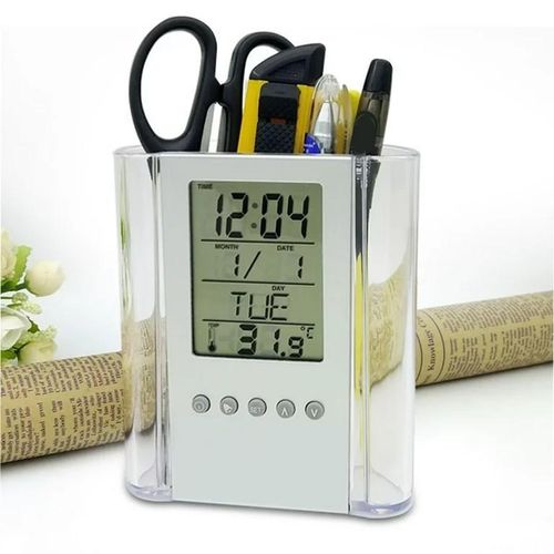 product_image_name-Generic-Smart digital LCD pen holder with calendar, timer, clock & thermometer-1