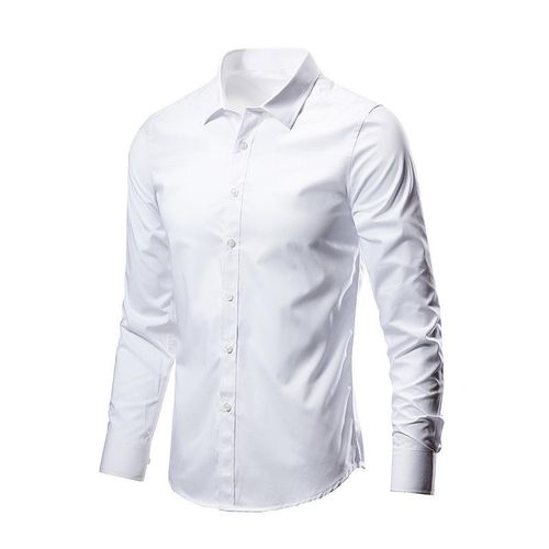 Fashion Men Dress Shirt Long Sleeve Business Formal Regular Fit Office ...