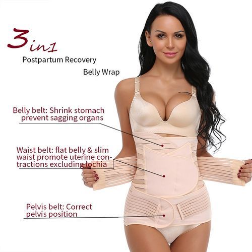 Fashion 3 In 1 Postpartum Support Recovery Belly & Waist & Pelvis Belt/shapewear-  Beige @ Best Price Online