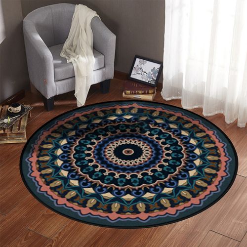 Ethnic Mandala Round Area Rug Tassel Fringe Trim Floor Mat Carpet Antislip Decor 