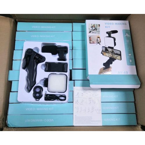 product_image_name-Generic-AY-49 Content Creator Starter Pack With LED Fill Light, Lavalier Microphone And Phone Clamp Tripod-2