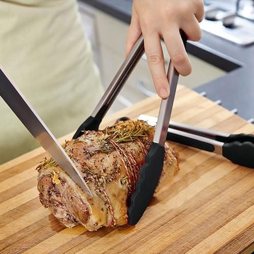 9 Premium Stainless Steel Kitchen Tongs with Silicone Tips