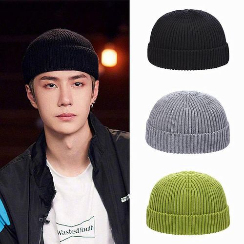 Generic New Solid Color Warm Knitted Brimless Hat Men Beanies Winter Autumn  Hip Hop Skullcap Street Mens Beanie Unisex Melon Cap @ Best Price Online