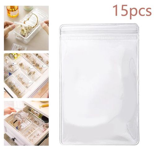 15Pcs Multipurpose Clear PVC Clear Jewelry Pouch Jewelry Storage