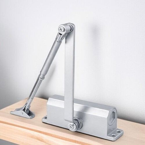 product_image_name-Generic-Automatic Door Closer Fireproof Aluminum Hydraulic Single Way Opening Easy Mounted Silver-1