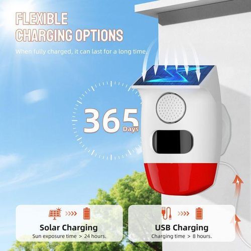 product_image_name-Generic-Remote Control Solar Panel Alarm With Anti-Theft Infrared Induction PIR Sensor Light Device for Home Security-3