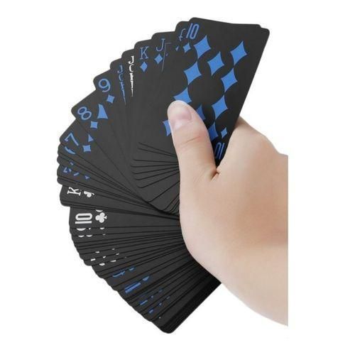product_image_name-Generic-Waterproof Plastic Playing Cards Durable Poker Black-2