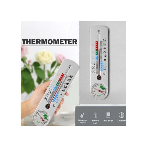 Long Wall Hanging Thermometer Hygrometer Indoor Outdoor Garden Garage  Office Room Hanging Logger Temperature Measurement Tool